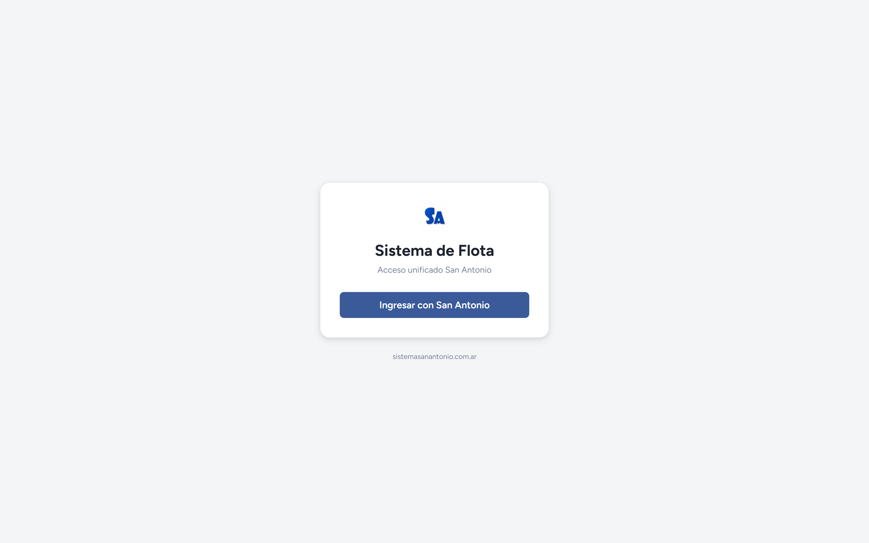 Pantalla de ingreso al sistema de Flota.
